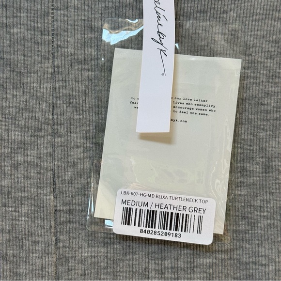 Line By K Blixa Turtleneck Top Heather Grey - Picture 3 of 4
